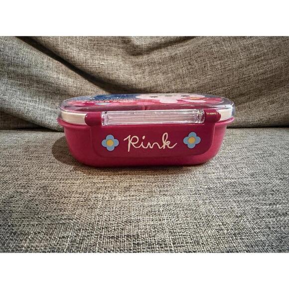 Bento Lock Lunch Box Cute Rabbit Removable Sections Pink Japan - Picture 3 of 9